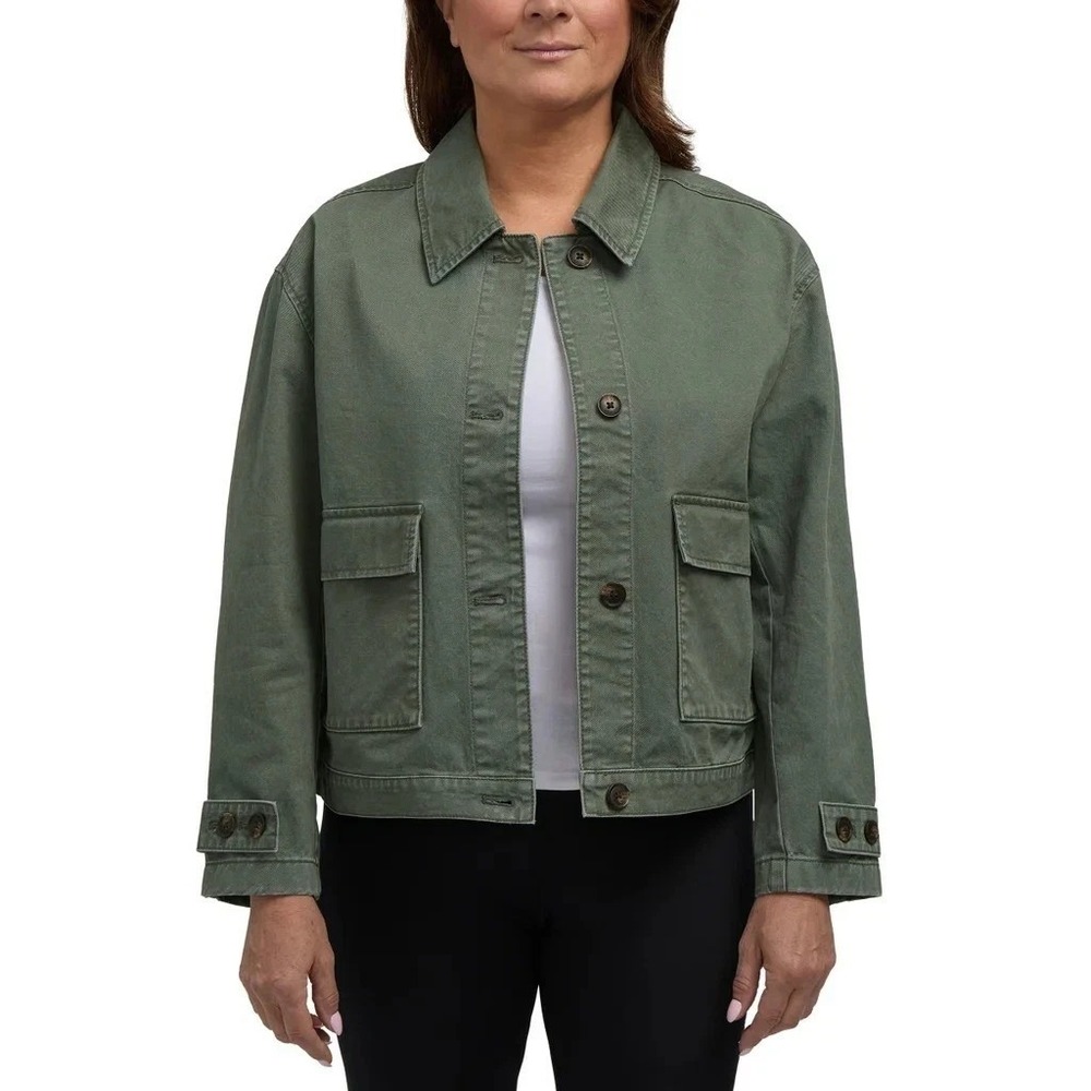 Hunter Womens Utility Jacket Lightweight Cotton Green 1906680 Size Large